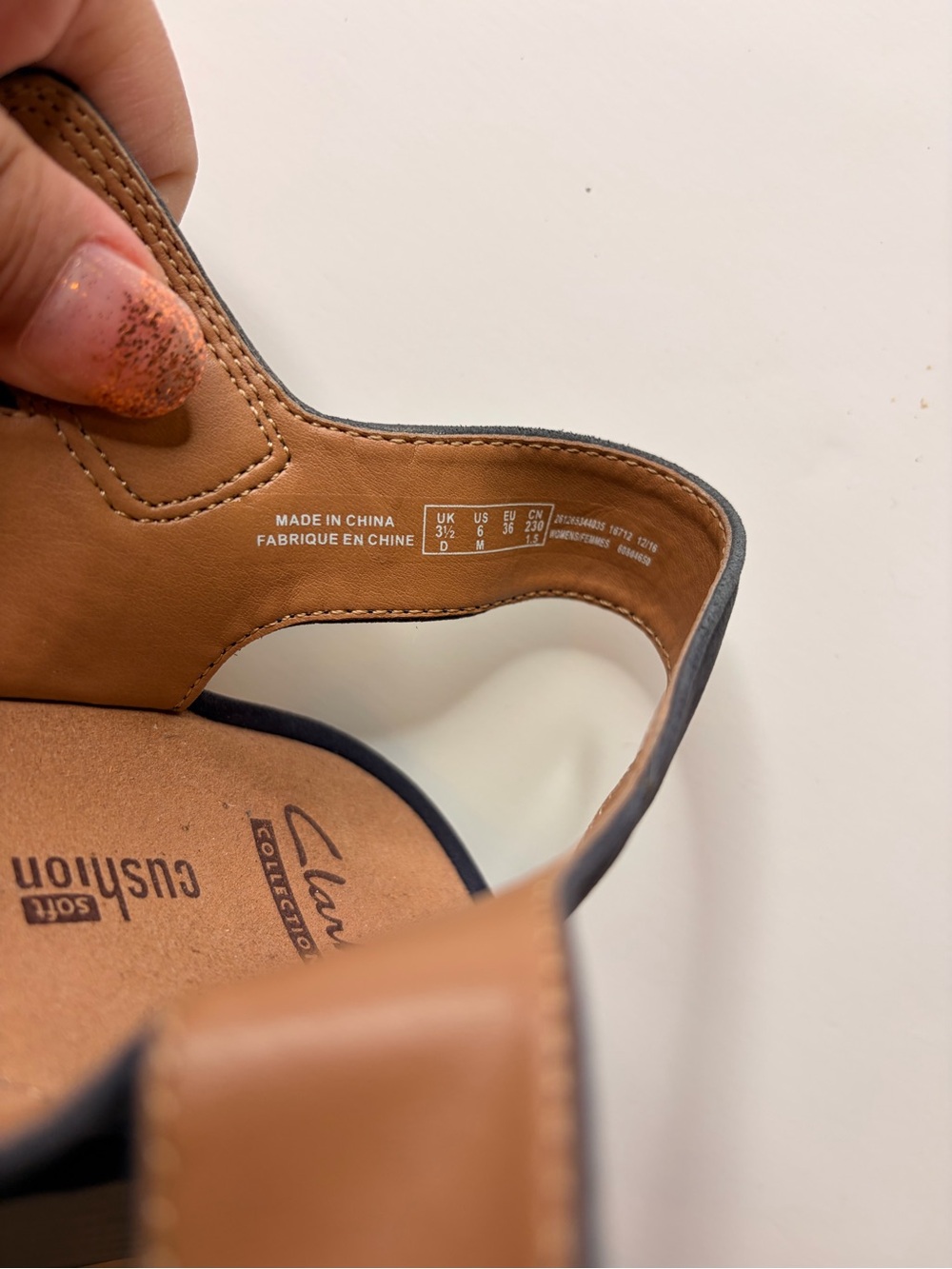 Clarks Collection Reedly Juno Wedge Sandals Navy Blue Size 6 - Picture 10 of 12